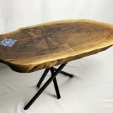 "Queen of Persia": Live Edge Walnut with Persian Tile - Image 6