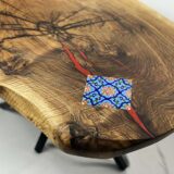 "Queen of Persia": Live Edge Walnut with Persian Tile - Image 4