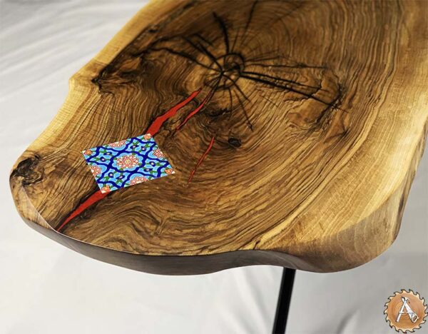 "Queen of Persia": Live Edge Walnut with Persian Tile - Image 2