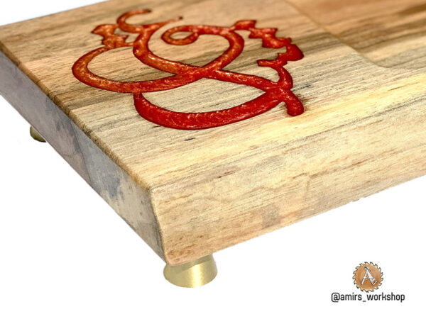 Decorative jewellery tray, Hand carved, epoxy filled "LOVE" - Image 2