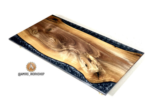 Handcrafted Walnut and epoxy charcuterie board with coasters - Image 6