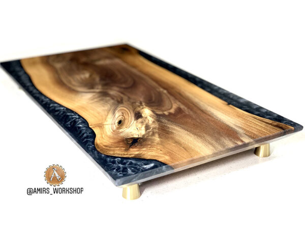 Handcrafted Walnut and epoxy charcuterie board with coasters - Image 5