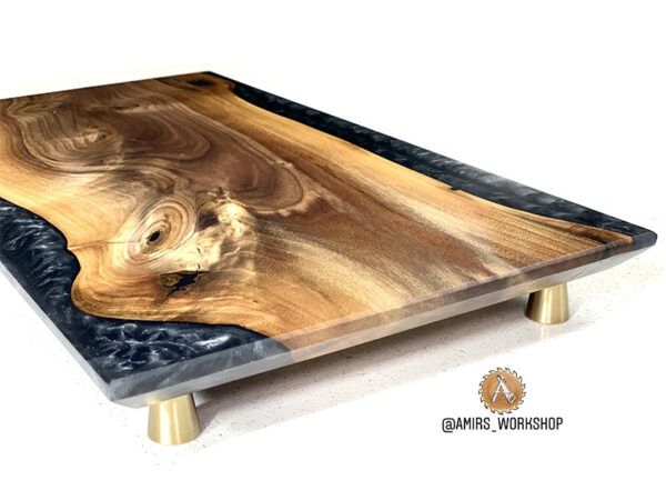 Handcrafted Walnut and epoxy charcuterie board with coasters - Image 4