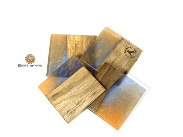 "See to Sun": Walnut epoxy charcuterie board with matching coasters - Image 5