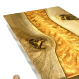 Custum made "River of gold" serving tray - walnut wood - Image 2