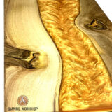Custum made "River of gold" serving tray - walnut wood - Image 6